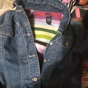 GAP Kids Blue Denim JacketGap Kids Xxl 14/16 Jean Jacket Sweater Lined Nice .